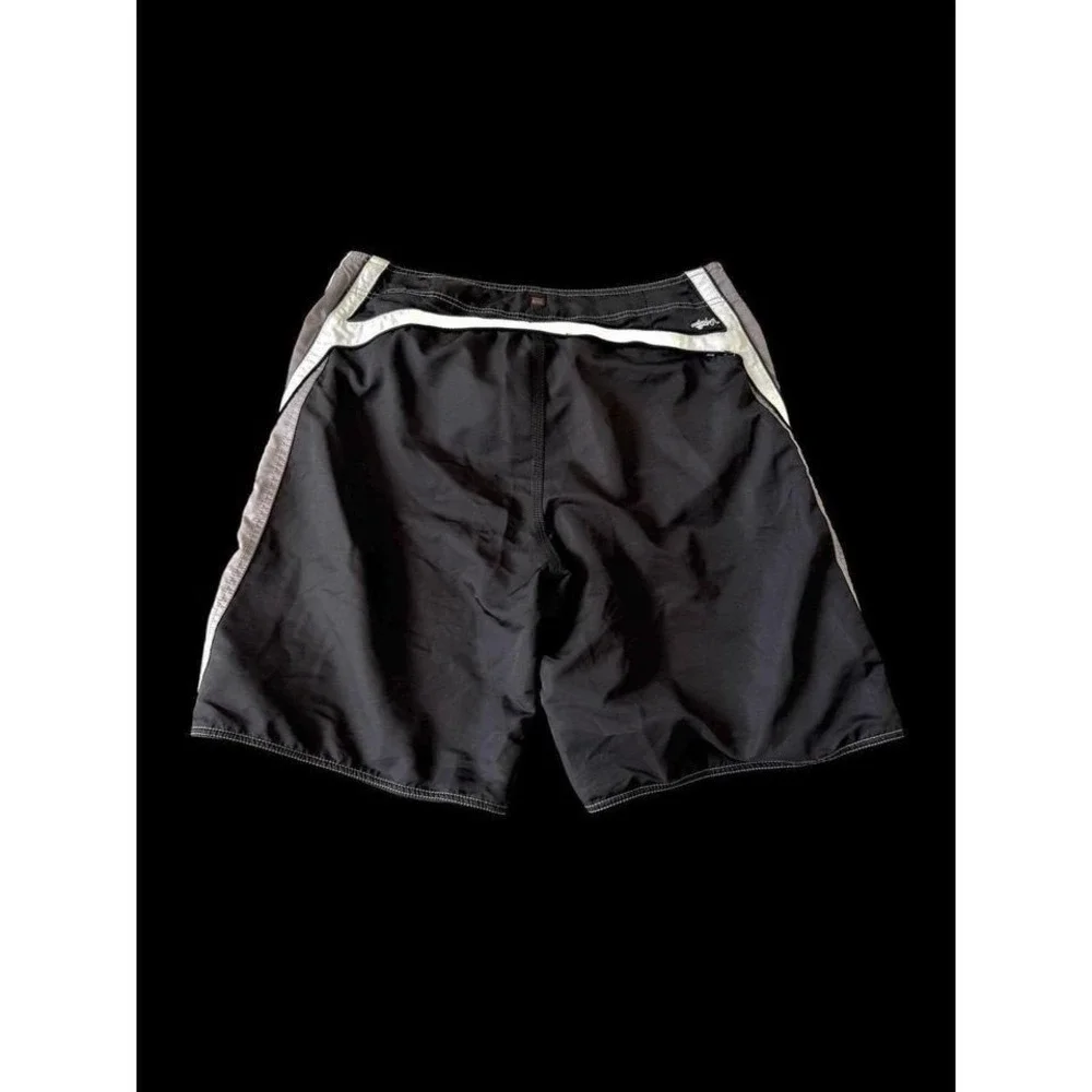 Vintage 90s Quicksilver Surf Board‎ Shorts Swim Trunks 38 Black Surfwear